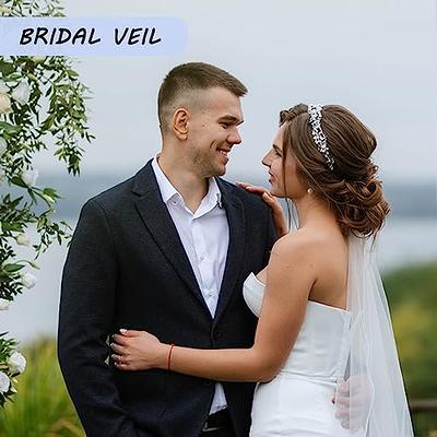 Luckyvestir Wedding Veils for Brides Fingertip Bridal Shower Veil 1 Tier  White Veil 39.4in/98cm - Yahoo Shopping