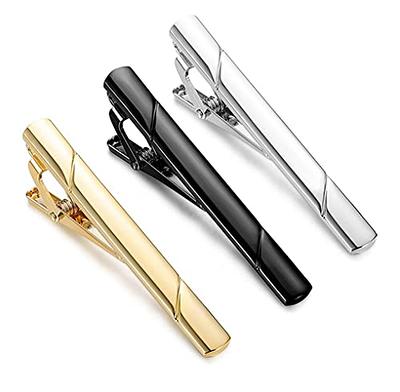 Tie Clips for Men Elegant Metal Necktie Tie Bar Pinch Clasp Wedding Party