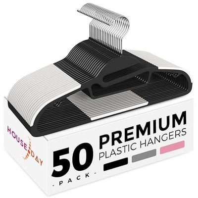 Elama 50-Pack Plastic Non-slip Grip Clothing Hanger (Black) in the Hangers  department at