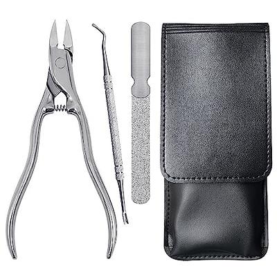 Long Handled Toenail Scissors Easy Grip Clipper for Elderly Thick Nail Cuticle Trimmer Manicure Pedicure Tool, Silver