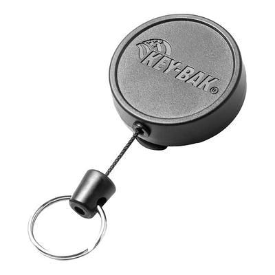 Key-bak Super48 SD 13oz. Locking Retractable Keychain, 36 Retractable Cord, Black Polycarbonate Case, Steel Belt Clip, Oversized Split Ring