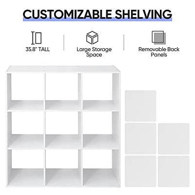 ZENSTYLE 9-Cube Storage Shelf Organizer Bookshelf System, Display