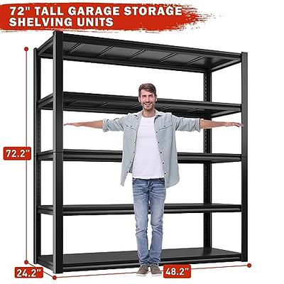 REIBII Garage Shelving Heavy Duty Storage Shelves Loads 1690 LBS,  Adjustable Metal Shelving Units and Storage Metal Shelves for Storage Rack  Shelf for