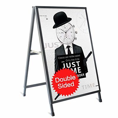 Outdoor A-Frame Sidewalk Sign 24x36 Inch Sandwich Board, Black Coated Steel  Metal Double-Sided, Heavy Duty Slide-in Folding Frame Sign Holder, 2  Corrugated Plastic Poster Boards, Display Stand - Yahoo Shopping