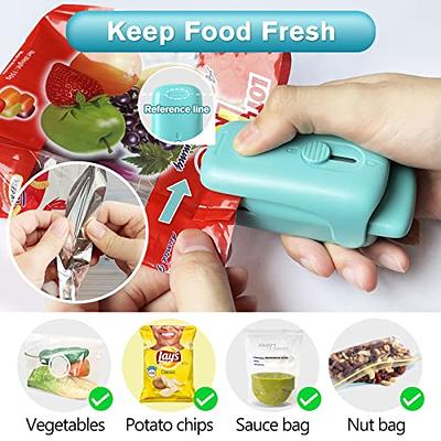 Mini Bag Sealer, Kenossion Chip Bag Sealer - Bag Sealer Heat Seal with  Cutter & Magnet, Portable Mini Sealing Machine to Reseal Plastic Bags &  Keep