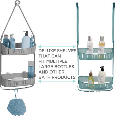 Bath Bliss 2 Tier Shower Caddy in Grey