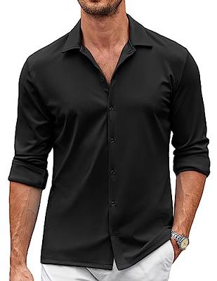 Long Sleeve Work Shirts for Men Mens Casual Button Down Long Sleeve Cotton  Linen Dress Shirts Regular Fit Long Sleeve Tee Shirts Work Fishing Black  Shirt Compression Sun - Yahoo Shopping