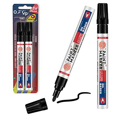 Permanent Paint Markers Pens - 3 Pack White Oil Based Paint Pens, Medium  Tip, Quick Drying and Waterproof Marker Pen for Metal, Rock, Wood, Fabric,  Plastic, Canvas, Mugs, Stone, Glass