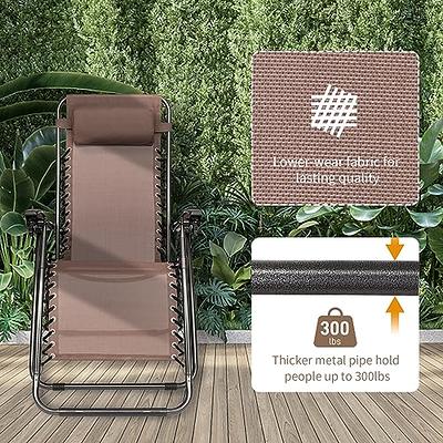 Bonnlo Zero Gravity Chairs Set of 2 Patio Folding Lounge Chairs Outdoor  Recliners with Pillow and Cup Holder Adjustable Reclining Lawn Chair for  Deck,Patio,Beach,Yard(Brown) - Yahoo Shopping