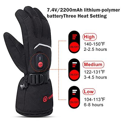  SNOW DEER Heated Mittens for Men and Women Waterproof Ski  Gloves with Touchscreen 7.4V 2200mAh Battery Gloves Electric Rechargeable  Thermal Mittens for Hands Warm : Sports & Outdoors