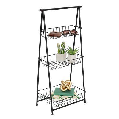 Organize It All Brown 4-Tier Wood Freestanding Bathroom Shelf (27.76-in x  41.14-in x 15-in) in the Bathroom Shelves department at