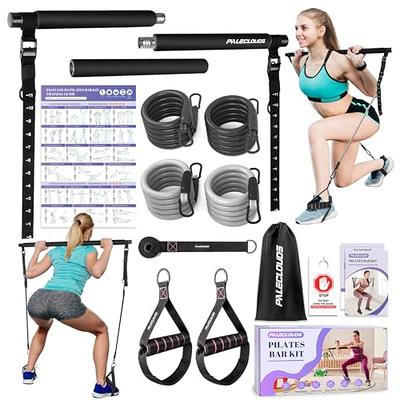 SPOCAMP Pilates Bar Kit with Adjustable Resistance Band, Portable Home Gym  Workout Package and Toning Bar Exercise Stick Yoga with Foot Loop for Total