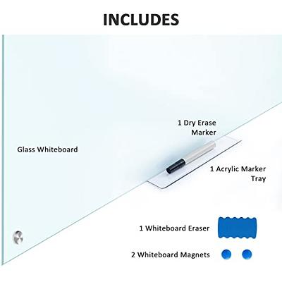 Large Magnetic Whiteboard, Big Wall Mount Folding White Board 60 x 40 Inch,  Foldable Dry Erase Board with 1 Eraser 3 Markers and 6 Magnets, Aluminum