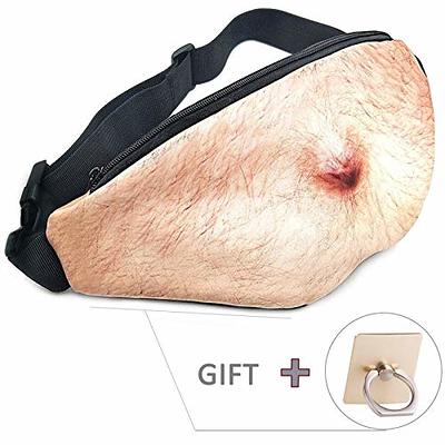 Dad Bag Waist Fanny Pack - Funny Lifelike Beer Belly Dad Bod Bum Bag for Men