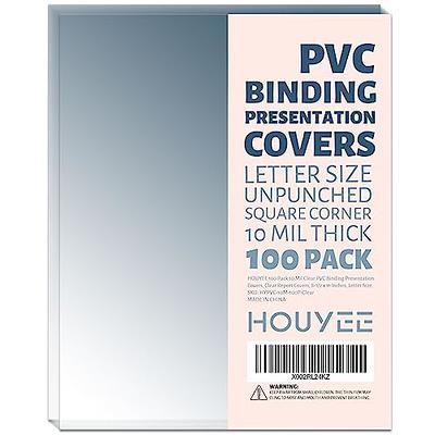 Binditek 100 Pack 8mil Ultra Clear Binding Presentation Covers,Clear  Binding Front Covers,8-1/2 x 11 Inches Report Cover for Binding,Letter