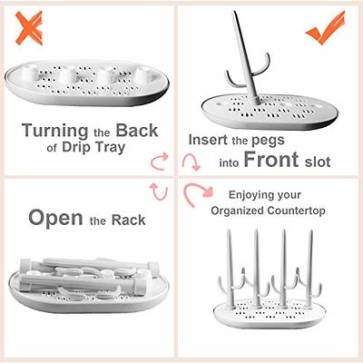 Baby Bottle Drying Rack for Travel, GearRoot Dryer Holder for Bottles,  Teats, Cups, Pump Part, Portable Drying Rack for Working Mom, Visit  Families