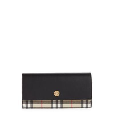 Burberry Lancaster Check Trifold Wallet Dark Birch Brown