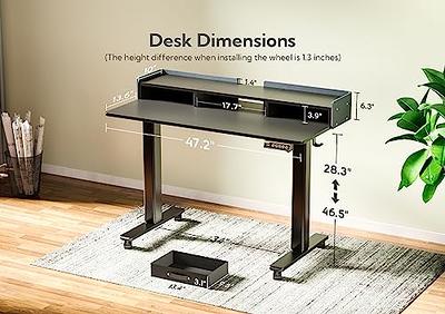 Claiks Standing Desk with Drawers, Stand Up Electric Standing Desk