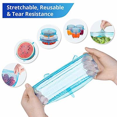 Silicone Covers For Food Storage 6PCS Stretchy Transparent Sealed