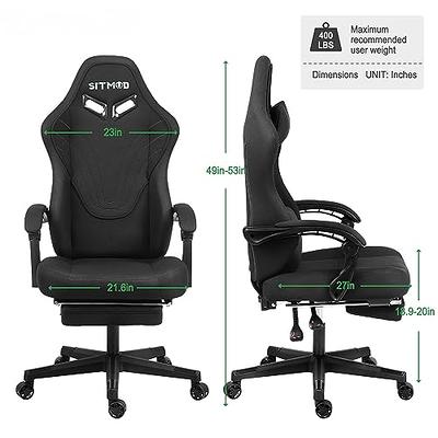 Ulody Gaming Chair,Big and Tall Gaming Chair with Footrest