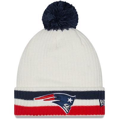 Men's New Era White New England Revolution Jersey Hook Cuffed Knit Hat with  Pom