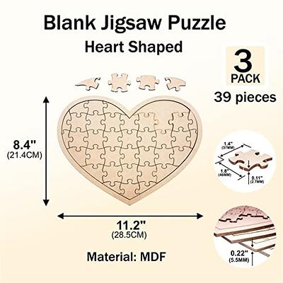 3 Pack Blank Wooden Heart Shaped Jigsaw Puzzle 11.2x8.4 Inch Unfinished  Wooden Puzzle Board Wooden Heart Shaped Canvas for DIY - Yahoo Shopping