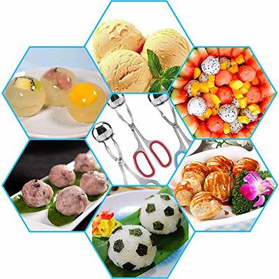 3 Pcs Stainless Steel Meat Ballers, AIFUDA Nonstick Meatball Scoop Ball  Maker Ice Tongs for Cake Pop, Ice Cream Scoop, Fruit, Cookie Dough, Melon -  Yahoo Shopping