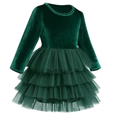 Toddler Baby Girls Velvet Dress Ruffle Long Sleeve A-line Casual Princess  Party Dresses Playwear Fall Winter