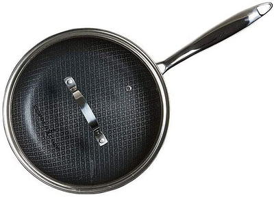 DELARLO Whole Body Tri-Ply Stainless Steel Sauté Pan with lid, 6 Quarts  Saute Pan, 12 Inch Deep Frying Pan, Induction Compatible Chef Cooking Pan