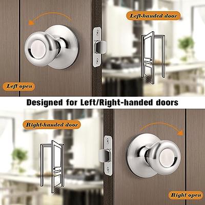 Probrico Egg Style Passage Closet Door Knobs, Brushed Nickel Oval