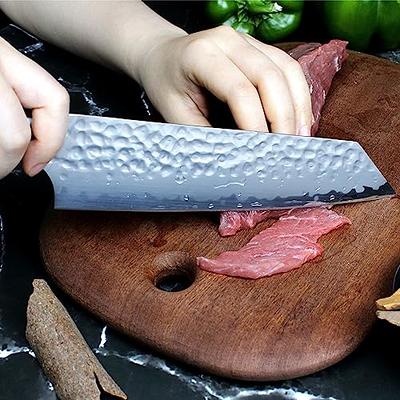 ZENG JIA DAO Meat Cleaver - 7'' Heavy Duty Butcher Knife Meat Chopper Bone  Cutting Knife - High Carbon German Stainless Steel - Pearwood Handle for