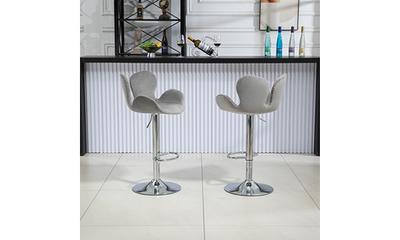 Finnhomy Bar Stools Set of 2 Counter Height, Swivel Barstools with Arm