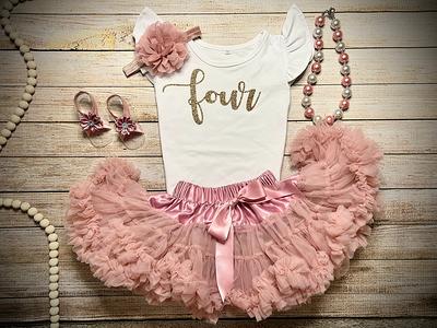 Twin Baby Girl Tutu Bloomer & Headband Set, Ombre Birthday Tutu, Dusty Pink  White, Girls Matching Set Headband - Yahoo Shopping