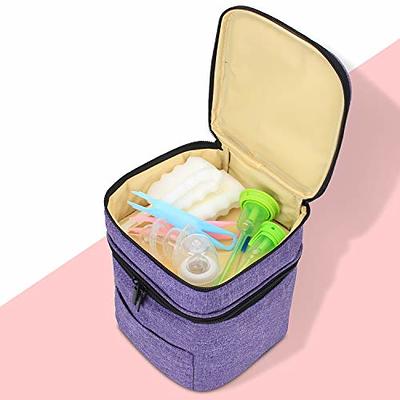 Breastmilk Cooler Bag for Four Bottles up to 9 Oz, Insulated Baby Bottle  Bag, Perfect for Daycare Travel Nursing Mom, Bag Only(Gray) 