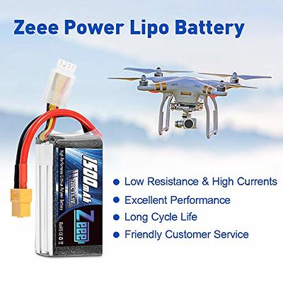 Zeee 2S Lipo Battery 1500mAh 7.4V 60C with Deans Plug for RC Models(2