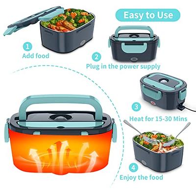 Electric Lunch Box, Food Warmer Heater 12V 24V 110V, 80W Faster Heated  Lunch Box for Car/Truck/Home Portable Heating Boxes with 1.5L 304 SS  Container Fork & Spoon - Yahoo Shopping