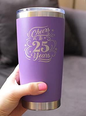 Cheers to 25 Years - Insulated Coffee Tumbler Cup with Sliding Lid - Stainless  Steel Insulated Mug - 25th Anniversary Gifts and Party Decor - Pink - Yahoo  Shopping