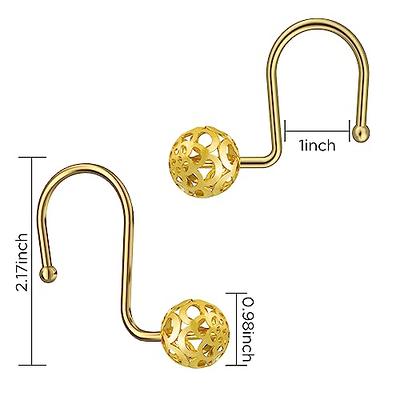 Gold Shower Curtain Hooks Rings, Decorative Shower Curtain Hooks,bling  Metal Rustproof Shower Hangers Rings