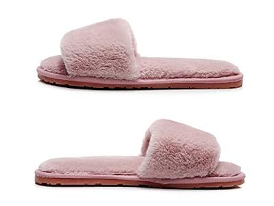 Buy Women's Fuzzy Fluffy Furry Fur Slippers Flip Flop Winter Warm