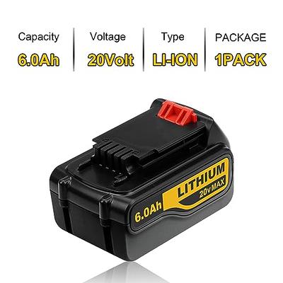 6.0Ah for Black Decker 20 Volt Lithium-Ion Battery LB2X4020-OPE Lbxr20 Lbx20 20V