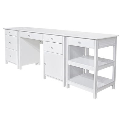 Home Office Deluxe Storage Computer Desk White - Saracina Home