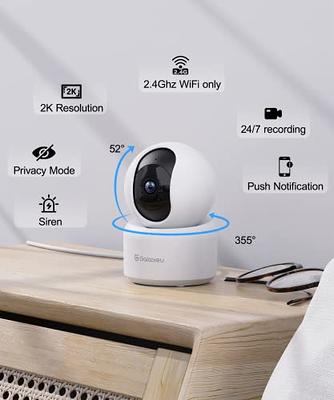  YI Pan-Tilt Security Camera, 360 Degree 2.4G Smart Indoor Pet  Dog Cat Cam with Night Vision, 2-Way Audio, Motion Detection, Phone APP,  Compatible with Alexa and Google Assistant : Electronics