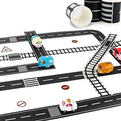 Toyvian Road Race Track Sticker Roll for Toy Car Trains Toy Tape Stickers  Railway Road Tape