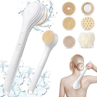 Unique Bargains Body Bath Brush Back Scrubber Loofah Shower with Long  Handle for Skin Exfoliating PP Mesh Pink 1 Pcs