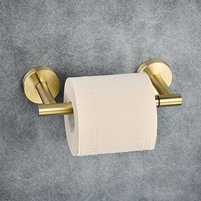 HOMHII Brushed Gold Toilet Paper Holder Wall Mount Double Post Pivoting  Toilet Paper Holder for Bathroom,Sus 304 Stainless Steel Toilet Paper  Extender