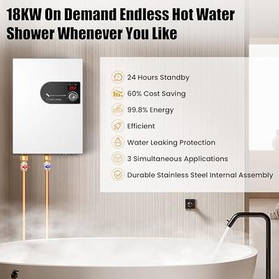 Airthereal Electric Tankless Water Heater 18kW, 240Volts - Endless On-Demand Hot Water - Self Modulates to Save Energy Use - Small Enough to Install