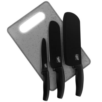 Oster Slice Craft 4 Piece Cutlery Set With Cutting Board Black - Office  Depot