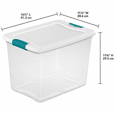 Sterilite 106 qt Clear & Blue Stackable Latching Storage Box Container (24 Pack)