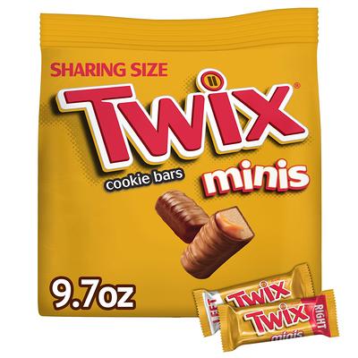 Twix Caramel Minis Size Chocolate Cookie Candy Bar, Sharing Size, Bag, 9.7  oz