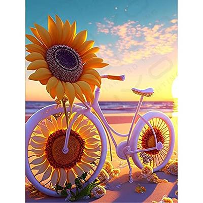 AOKLLA Diamond Painting Kits for Adults Clearance, 4 Pack Sunflower Diamond Art Kits for Kids, DIY 5D Round Full Drill Crafts Diamond Dots Home Wall